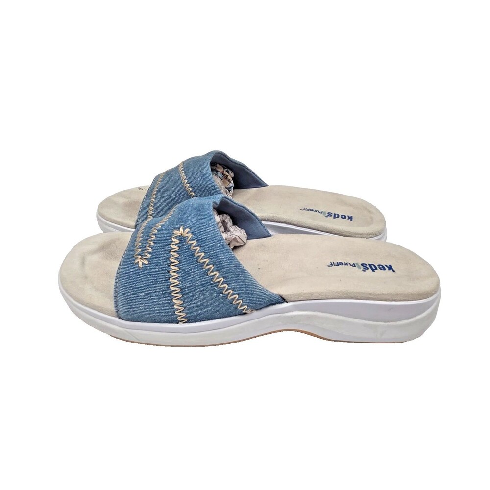 Keds PureFit Slip-on Sandals Denim Upper Zig Zag Denim Size Womens SIze 7.5